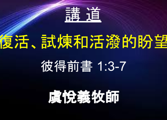 復活、試煉和活潑的盼望