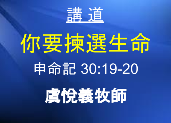 你要揀選生命