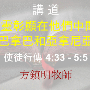 聖靈彰顯在他們中間： 巴拿巴和亞拿尼亞